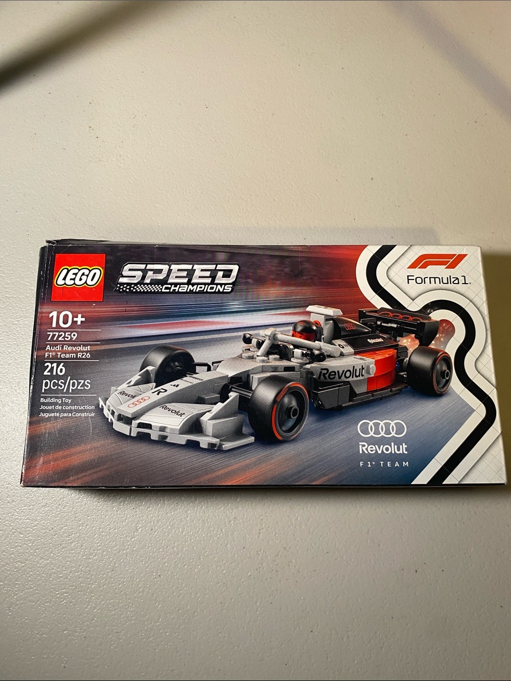 LEGO Speed Champions Audi Revolut F1 Team Race Car - Gray, Black, Red